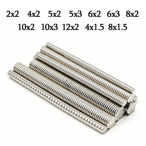 Imán de neodimio redondo súper fuerte, imanes potentes N35, pequeño NdfeB magnético permanente 2x2 4x2 5x2 5x3 6x2 6x3 10x2 10x3 12x2mm