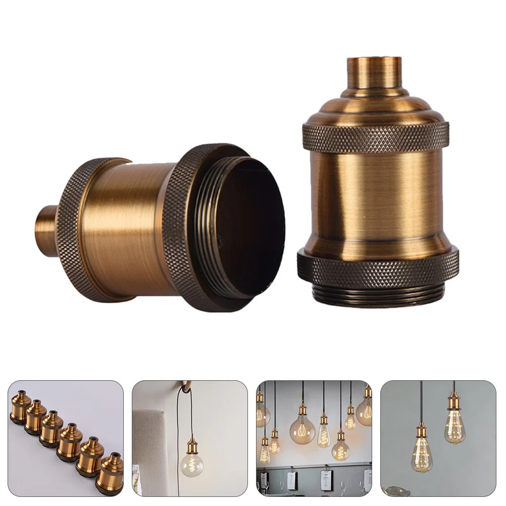 

2Pcs Vintage E27 Light Holder Medium Base Socket 27Mm Thread for DIY Pendant Lamp Easy Wiring Installation Use