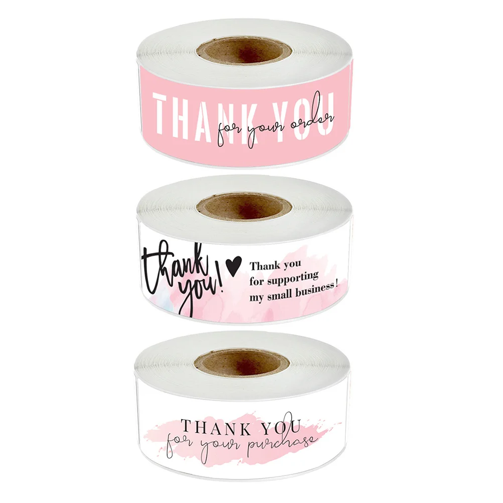 

3 Rolls Copper Plate Thank You Stickers for DIY Baking Self Adhesive Scrapbooking Baby Sealing Labels Decals Gifts