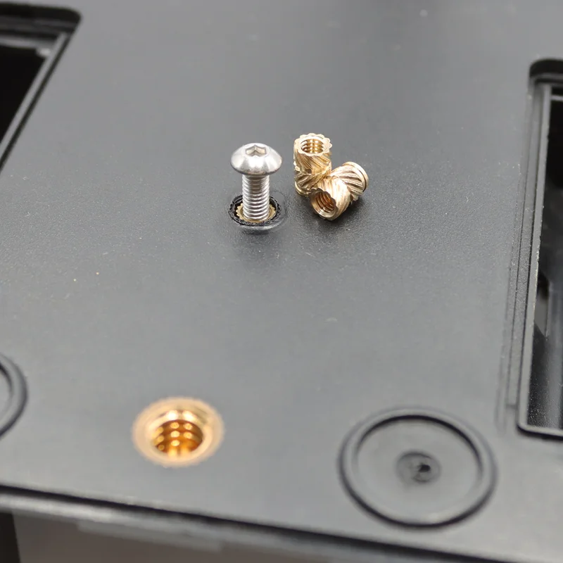Innen sechs kant schraube 2,5 Edelstahl Messing Einsatz mutter Set m2, 5 m3 m4 Gewinde gerändelte Einbettung einspritz muttern für den 3D-Druck – Detail 4