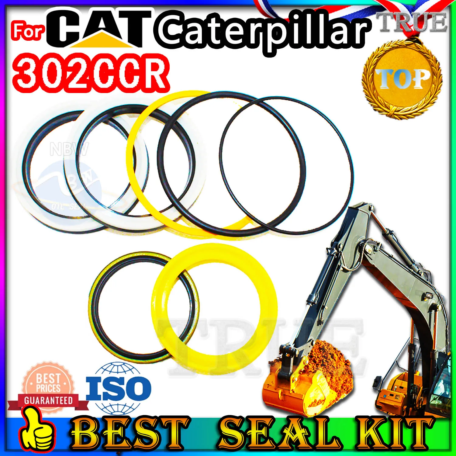 

For Caterpillar 302CCR Oil Seal Repair Kit CAT Boom Arm Bucket Excavator Hydraulic Cylinder MOTOR Piston Rod Shaft Replacement