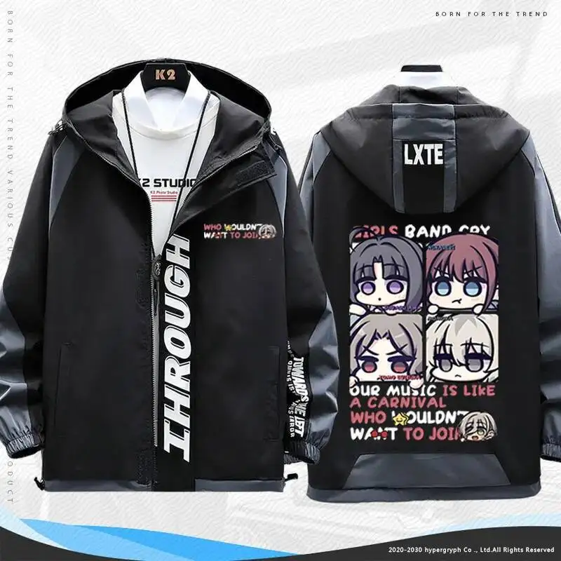 

Anime GAME Game GIRLS BAND CRY Long Sleeve Jacket Unisex Coat Hoodie Zipper Fashion Cool Hooded Sweatshirt Top Cosplay Costume