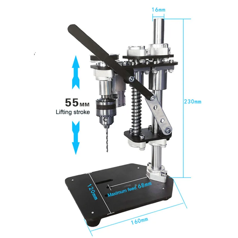 Home Small Micro Bench Drill Desktop Mini Portable Bracket Desktop 220v AC Precision Diy Variable Speed Drilling Machine