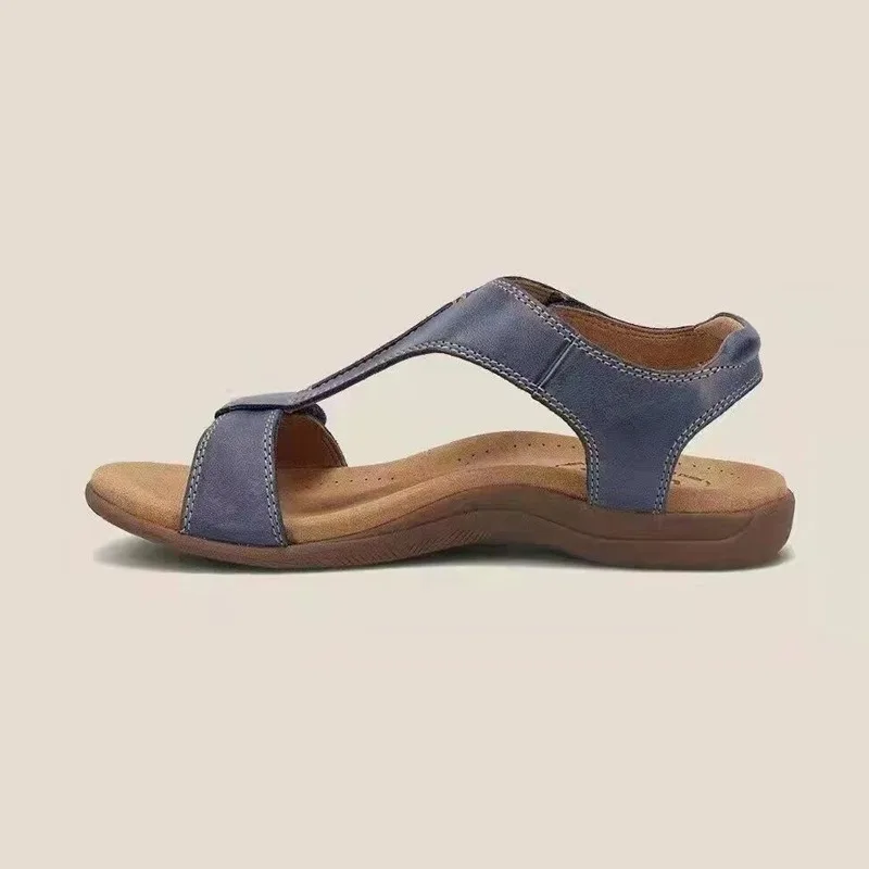 New European and American Flat Arched Velcro Casual Beach Oversized Sandals