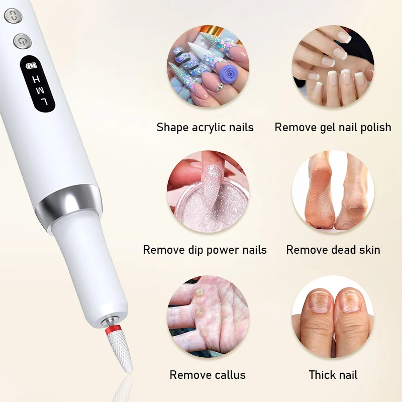 Electric Nail Polisher Drill Bits Professional Grinding Sanding File Pen Manicure Polishing Dead Skin Removal Art Machine Care