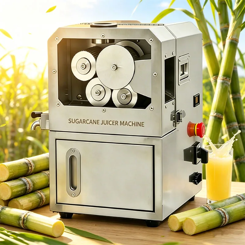 

Commercial Desktop Sugar Cane Juicer Machine Stainless Steel Electric Four Axis Press Juicer Machine