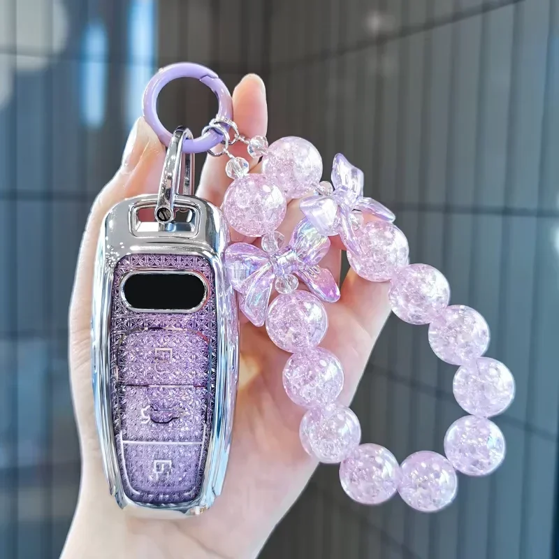 

Suitable for Audi keycase A4L A6L A3L Q3 Q5L Q2L Q5 A5 Q7 A8 Q4 A7 Q6 keycover keyshell keychain Diamond Car Key Holder