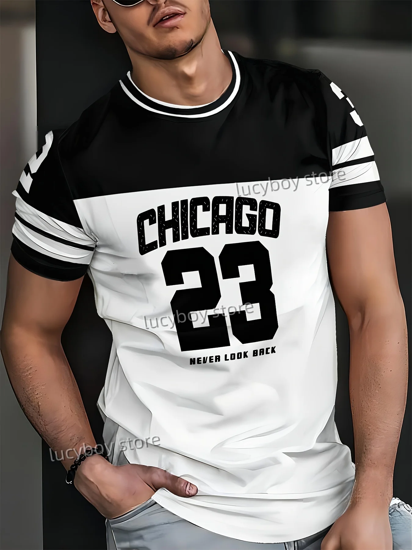 Summer Mens King NO.23  Print T-Shirt Man Short Sleeve Sportwear Football T-Shirt Vintage Oversize 4 colors Tees Men Clothes