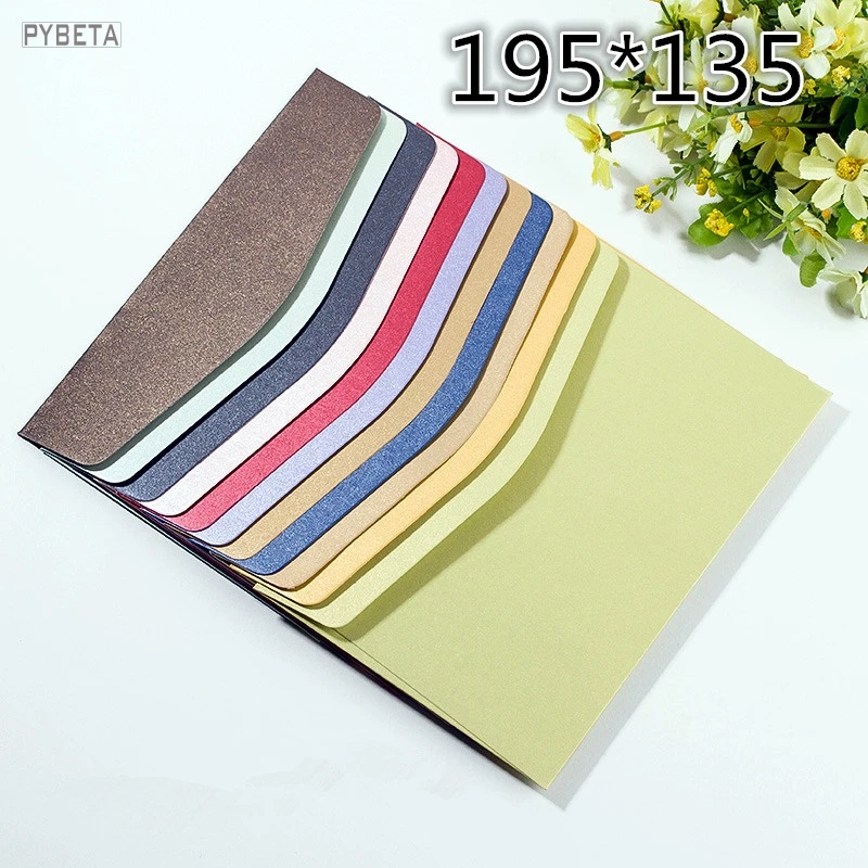 50pcs - 250gsm Pearl Paper Envelope 19.5x13.5cm Gift Card Envelopes for Wedding Birthday Party Invitations