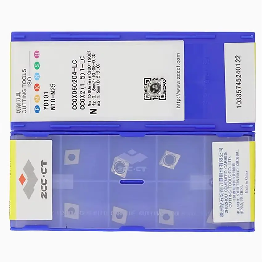 

CCGX060204-LH YD101/CCGX060204-LC YD101 CCGX21.51 CCGX060204 ZCC.CT Твердосплавные вставки для лезвий с ЧПУ Вставки для токарных инструментов 10 шт./кор.