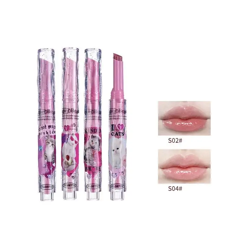 FLORTTE Korean Lipstick Vegan Hydrating Lip Balm Long Lasting Lip Tint Makeup Lip Plumper Gloss