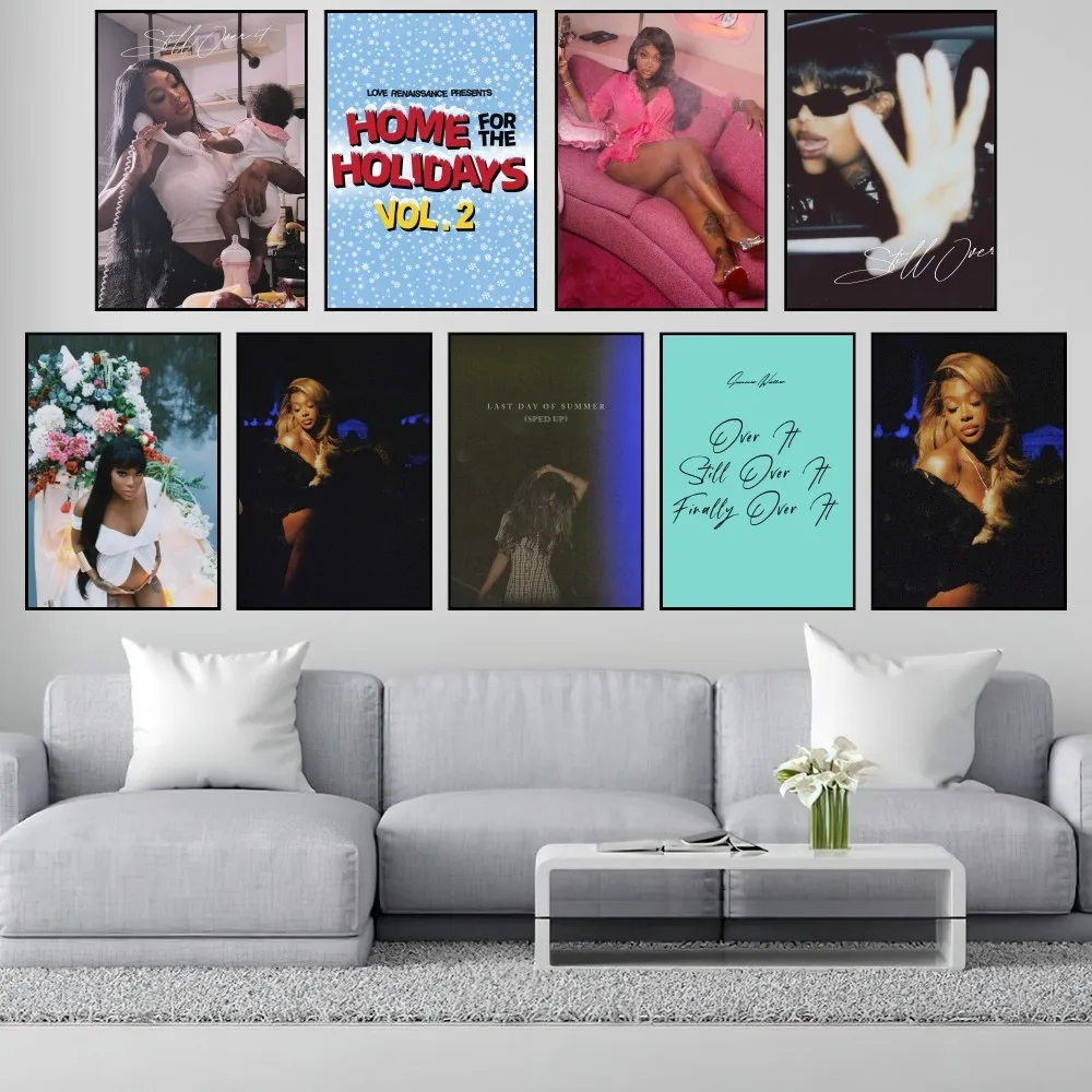 Rapper S-Summer Walker Heart Of A Woman P Poster Small Living Room Bar Decorate Stickers Wall Office Study Fashion