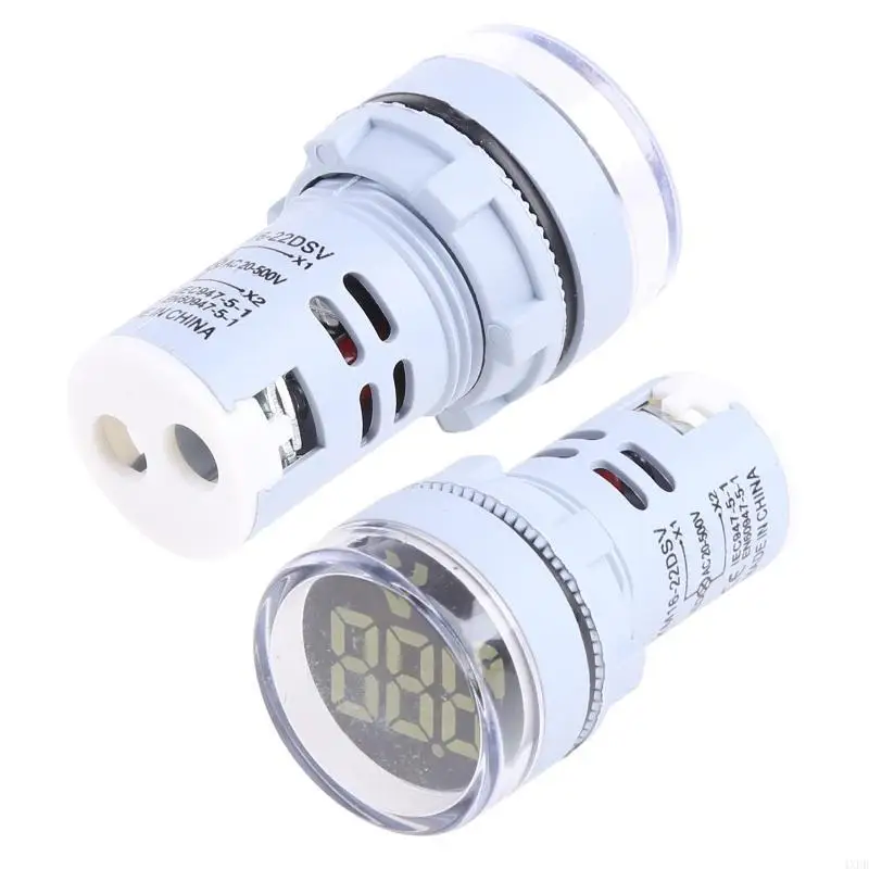 4XFD Round Digital LED Panel Mount AC 60~500V Voltmeter Single Display Gauge