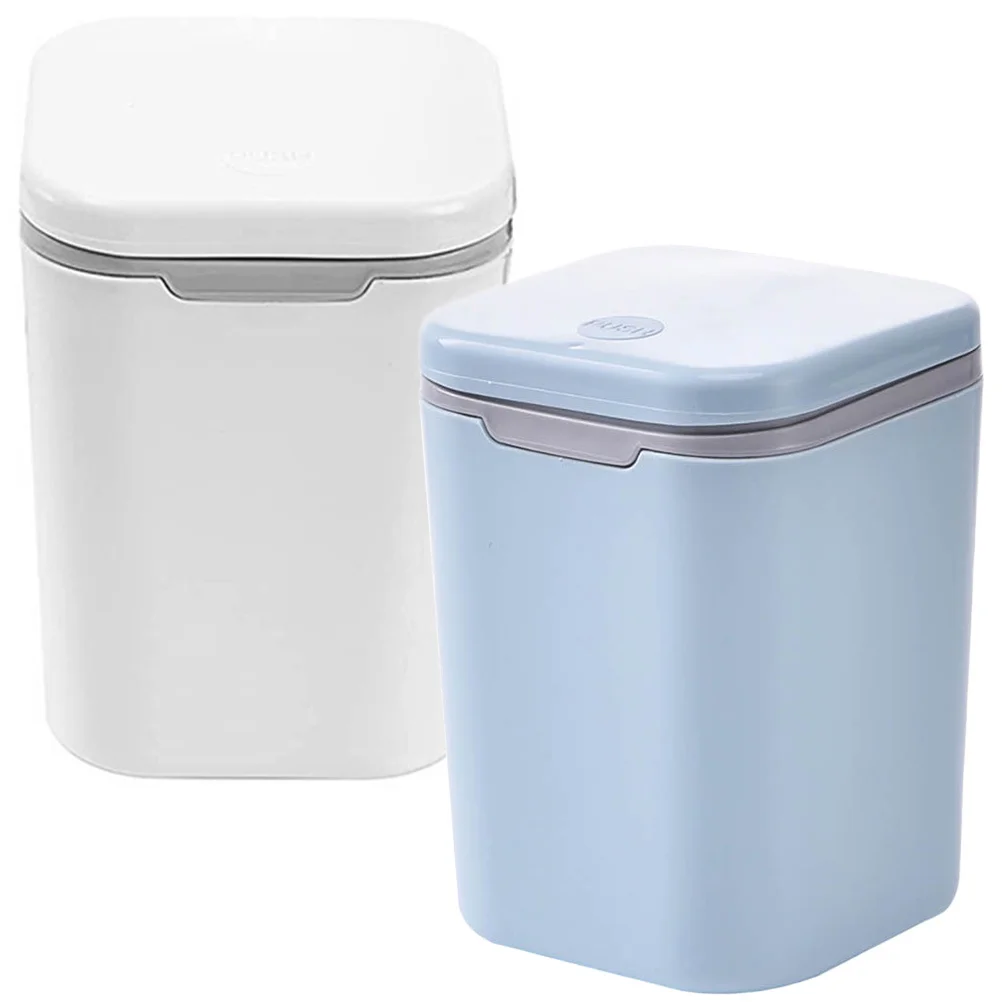 

2Pcs Desktop Trash Can Mini Garbage Bin Detachable Waste Bucket for Tabletop Dorm Room Decorative Small Trash Bin