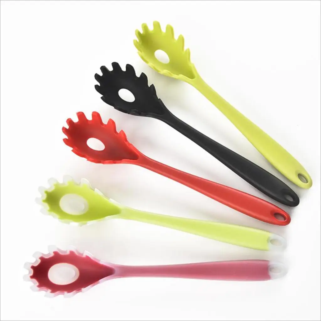 Silicone Spaghetti Server Pasta Fork with Ergonomic Handle Comfortable Grip Design Rustproof Forming 11.22 Inches