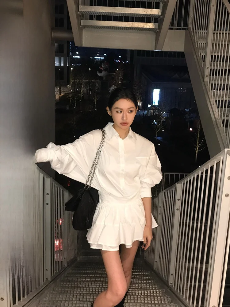 

Skk Store Anti-Wrinkle irt And ort Skirt Set Women's Faion Autumn Summer New Arrival Comfortable Breathable Cotton Blend