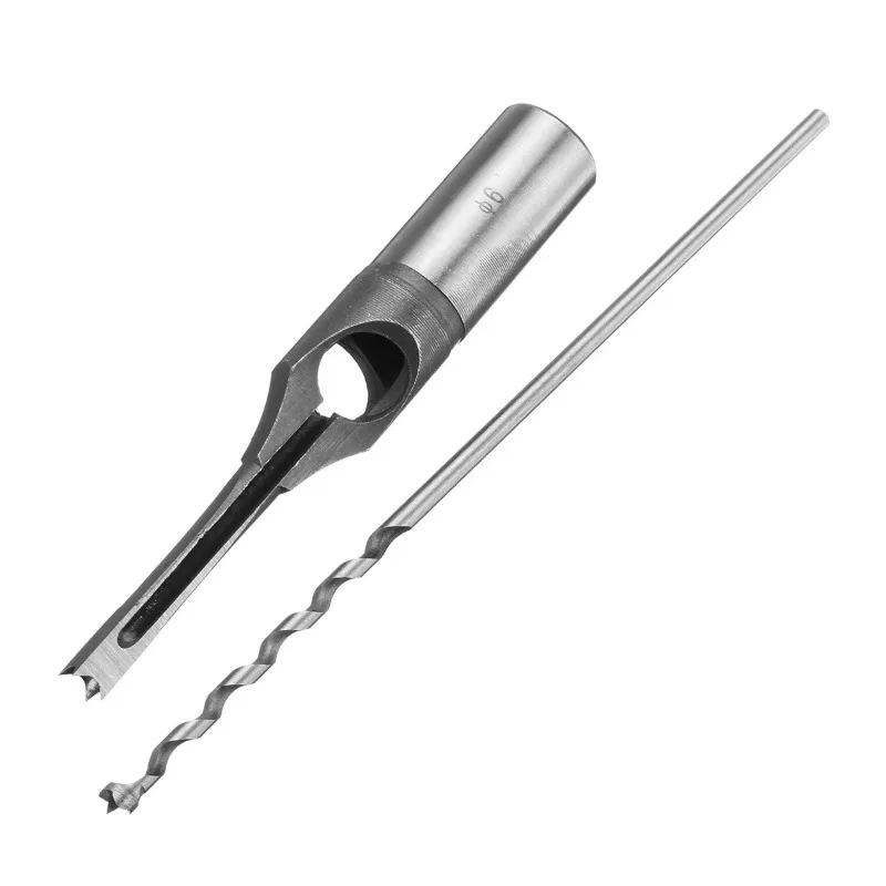 6/8/12.5mm HSS Square Hole Drill Bit Auger  Steel Mortising Drilling Craving Woodworking Tools