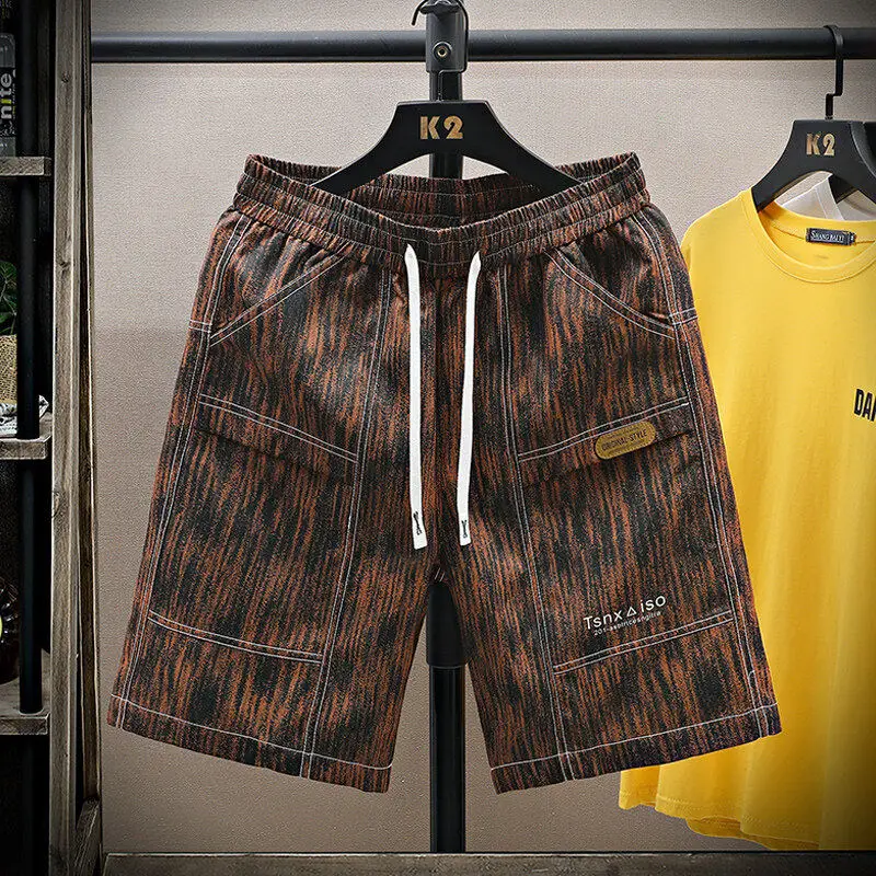 

Summer Men's Loose Fit Casual Workwear orts Trendy Straight Leg Sports Pants Faionable Brand Five-Point ular Sle