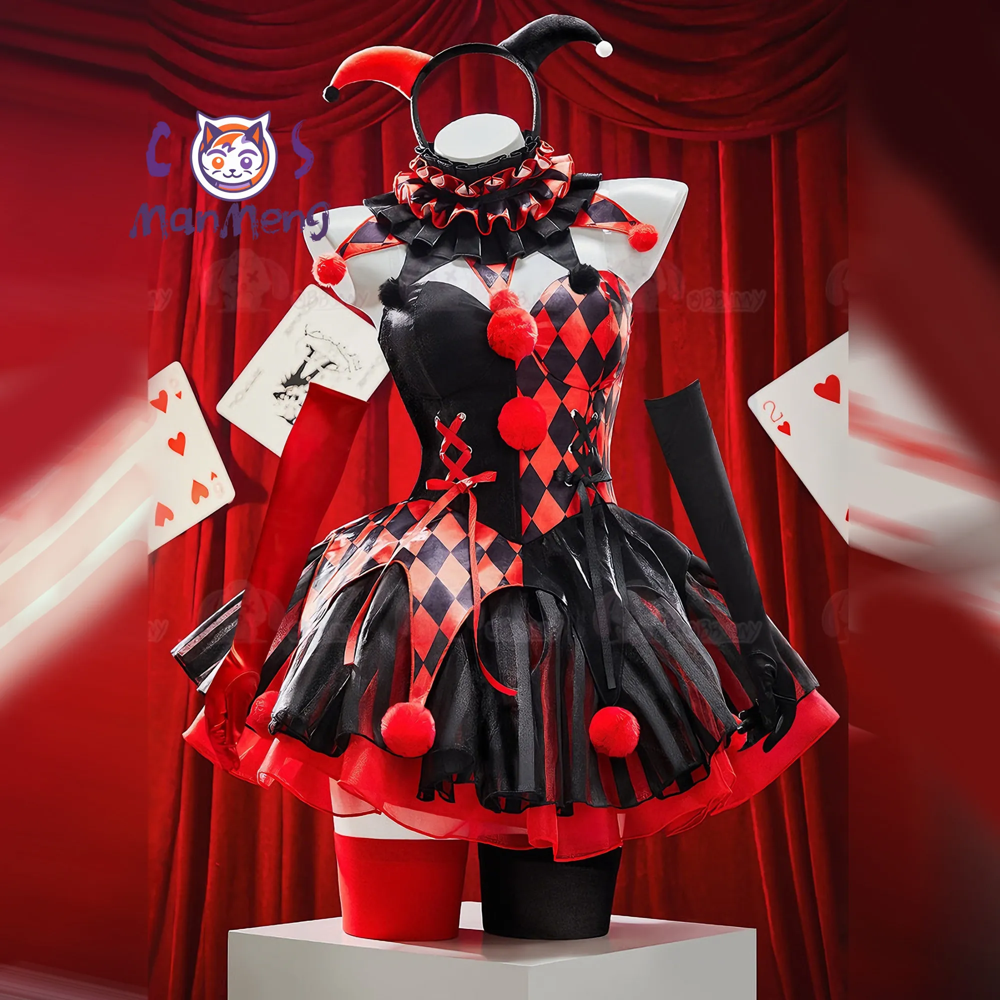 ジョーカー黒と赤のスプライスドレスピエロコスプレ衣装ハロウィ - Anime Cosplay Red のレビューと価格