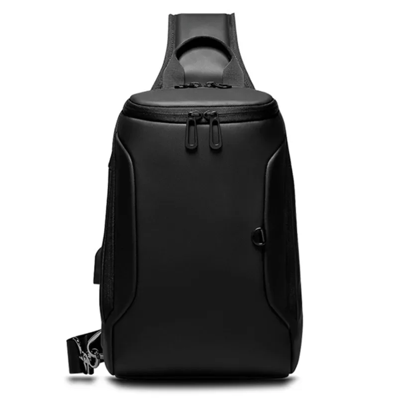 Bolsa de ombro masculina à prova d'água, armazenamento de peito, estudante, tablet, lazer, corpo cruzado, carregador usb, bolsa de viagem escolar