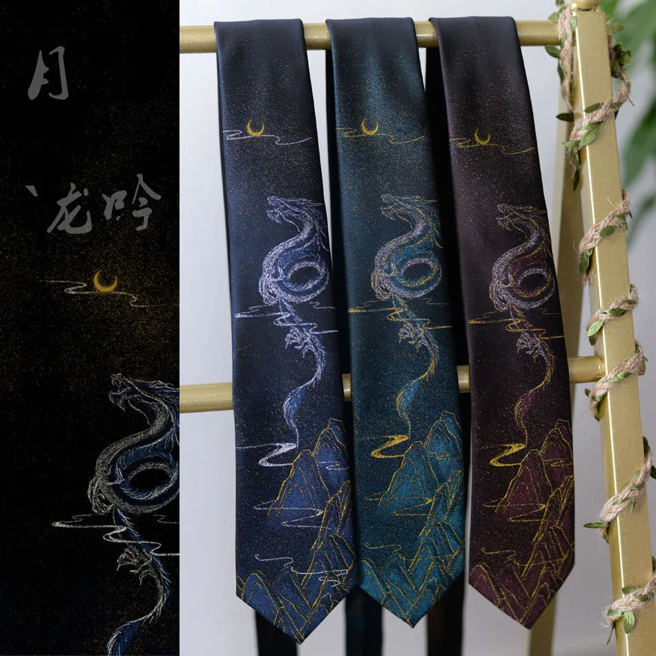 Men Cosplay Ties Anime Uniform Black College Clothing Adult Student Accessories Necktie Christmas Gifts