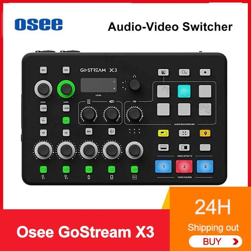 Osee GoStream X3 3 チャンネル オーディオ ビデオ スイッチャー HDMI 対応ビデオ オーディオ ガイド スイッチング ステーション フット ペダル付きスイッチング