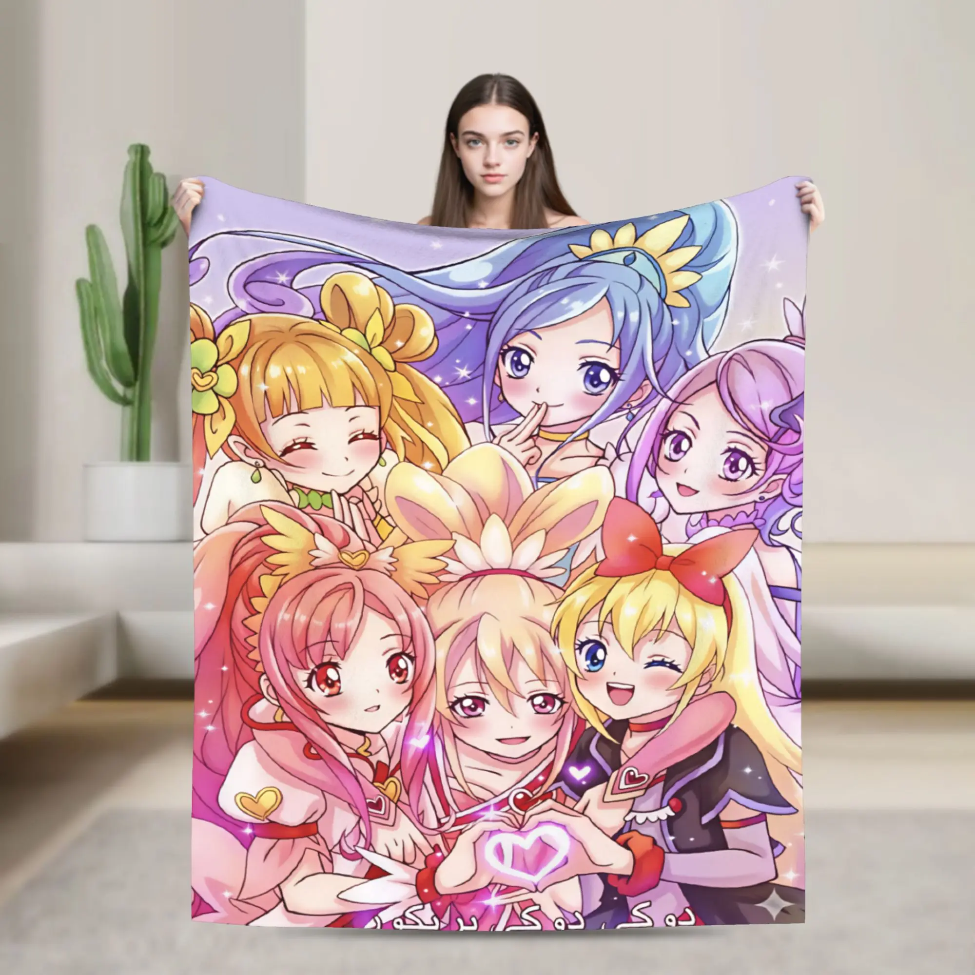 Pretty Cure  Blankets Quality Warm Soft  Throw Blanket Winter Airplane Travel Bedroom Graphic Bedspread