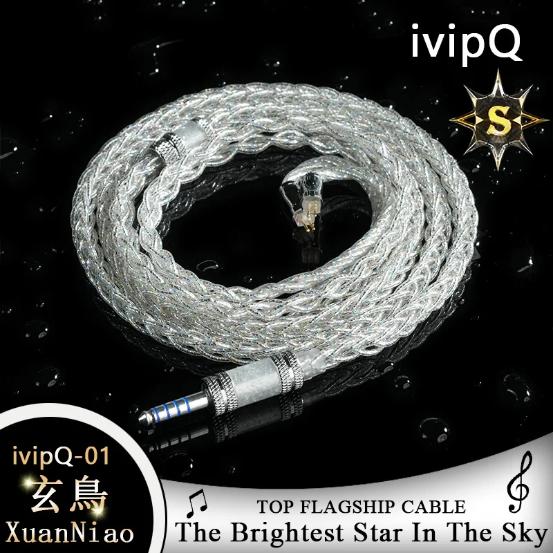 IvipQ-01 diy carro-chefe fone de ouvido atualização cabo multi-elemento condutor com 3.5mm/2.5mm/4.4mm/mmcx/0.78mm 2pin/n5005/ie900 para akg