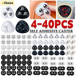 4-40pcs For Furniture Stainless Steel 360 Degree Roller Self Adhesive Furniture Caster Home Strong Load-bearing Universal Wheel