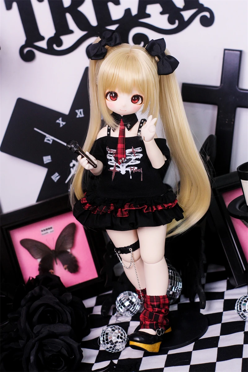 BJD doll clothes suitable for 1/4  size runaway Cute singing and dancing skirt clothes set doll accessories (4 points)