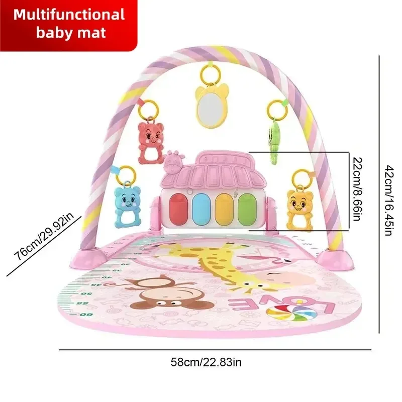 New Baby Fitness Stand Music Play Activity Toys Newborn Piano Crawling Blanket Pedal Game Pad Early Education 0-36 Months Gifts