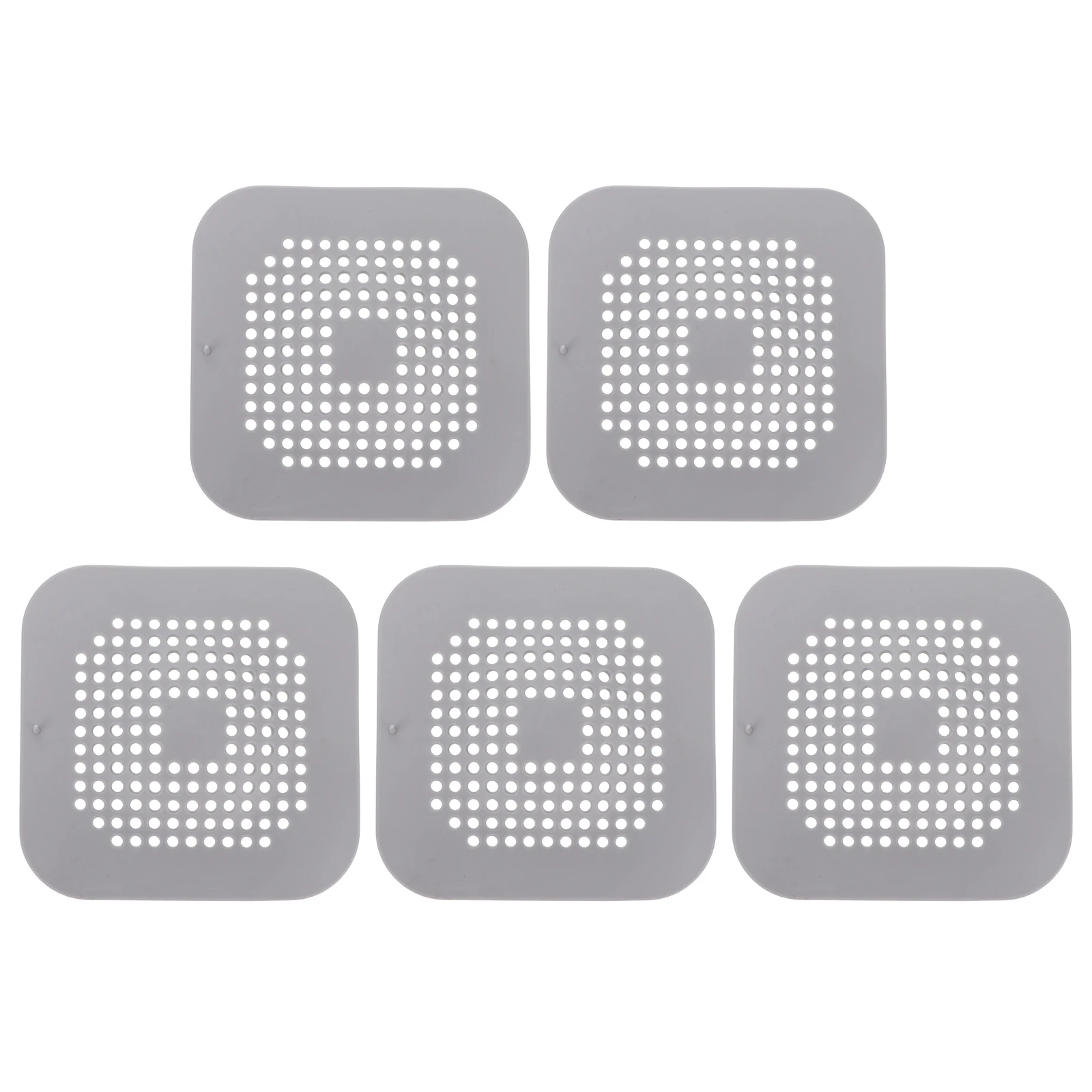 

5Pcs Water Sink Filter Durable Square Shape Suction Cup Strainers Kitchen Bathroom Drain Hair Food Stopper Cover