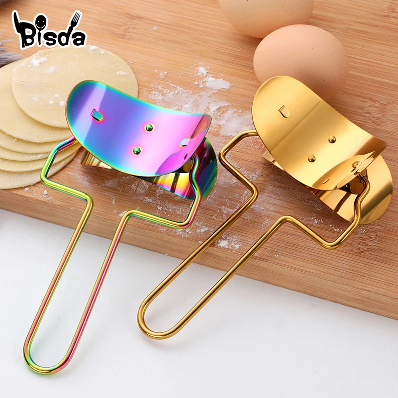 Dough Presser Dumpling Maker Stainless Steel Dumpling Kitchen Utensils Rainbow Stuffing Spoon W raper Golden Dough Presser