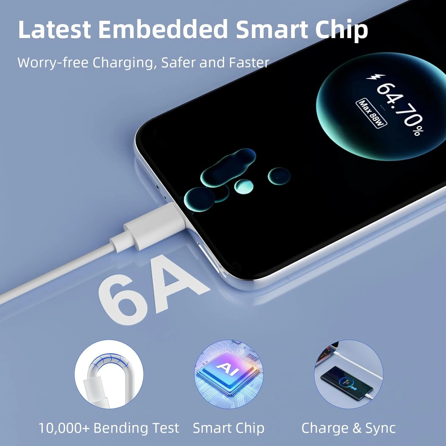 88 واط ماكس USB A C سوبر سريع PD شاحن لهواوي ماتي 60 P60 نوفا 12 الشرف 400 ماجيك 6 برو نوع C إلى نوع C كابل شحن سريع