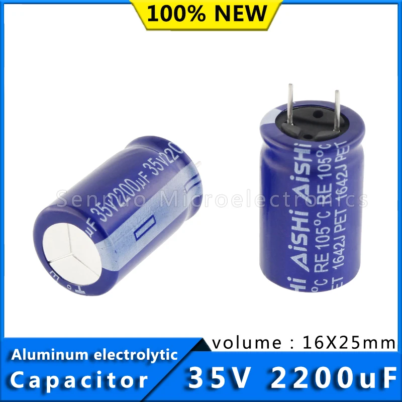 5pcs 35V 2200UF 16*25 Low ESR Aluminum Electrolytic Capacitors 2200uf 35V High Frequency Low Resistance Electrolytic Capacitors