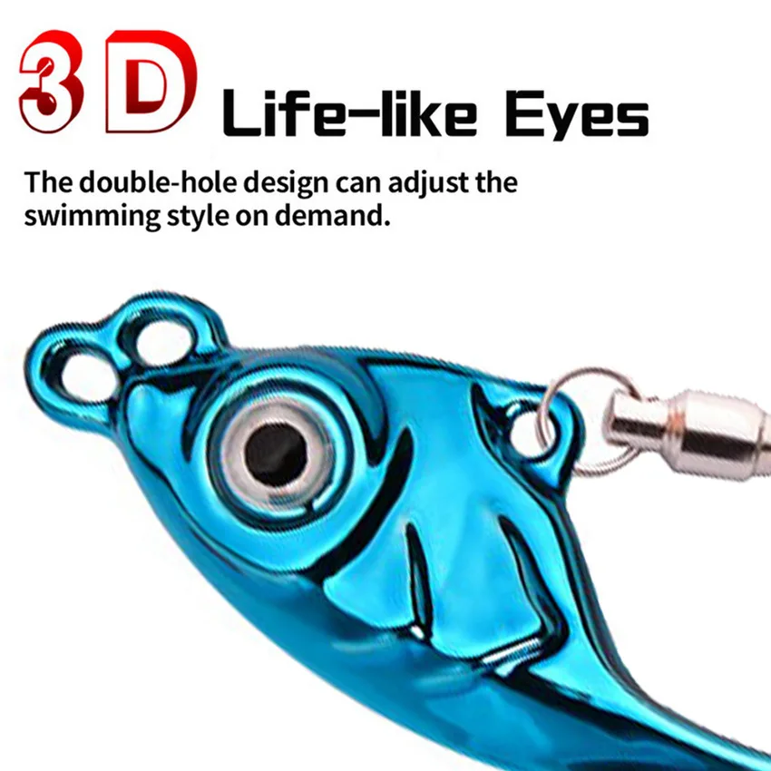 

New Hot Zinc Alloy Colorful Crescent Vib Spinner Ultra Long Cast Vibrating Sinking Lifelike Freshwater Bass Perch Fishing Tackle