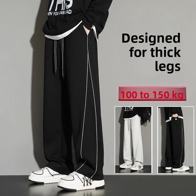 

Loose Straight Leg Casual Pants for Men plus Size Big Code Teenagers Autumn Faion Comfortable Wide Leg Long Trousers