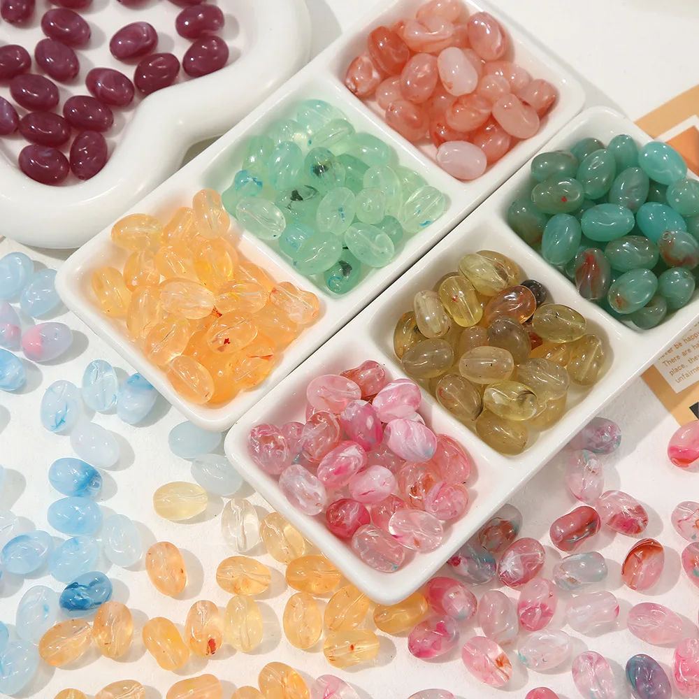 10PCS Irregular Colored Resin Beads For Jewelry Making Interval Beads Necklace Bracelet Craft DIY Supplies