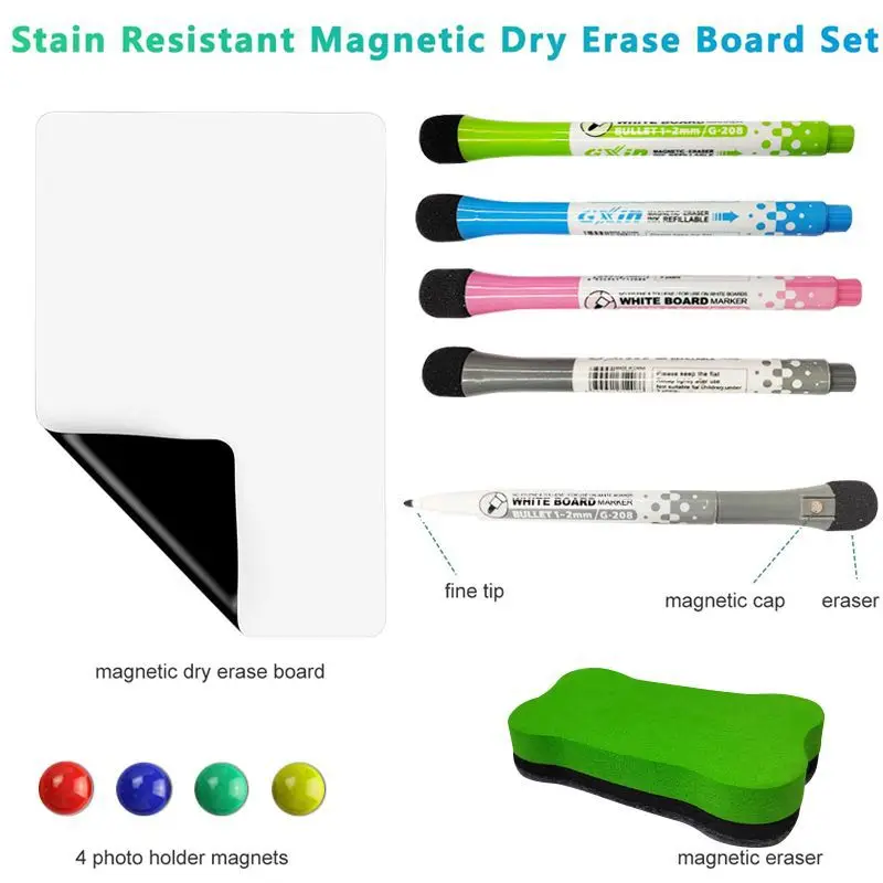 Magnetic Soft Whiteboard Color Refrigerator Sticker A3A4A5 Erasable Magnetic Message Writing Board Note Sticker