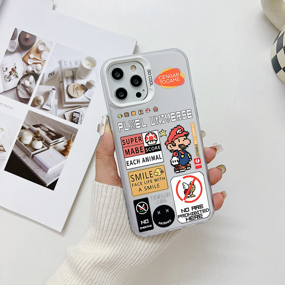 Classic Games Super Marios Phone Case for Huawei P30 P40 Mate 30 40 Pro Nova 7 Honor 50 Lens Creative Border Hard TPU PC Cover