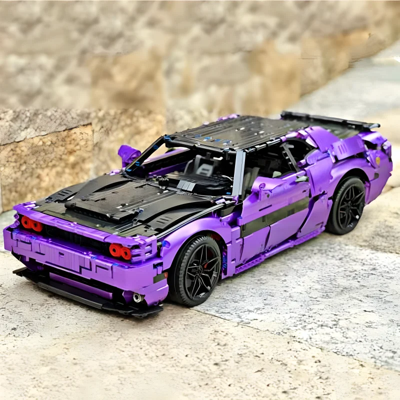 MOC-152910 Technical Purple Super Sports Car Hypercar Building Blocks Bricks Puzzle Educational Toy Christmas Gfits For Kids