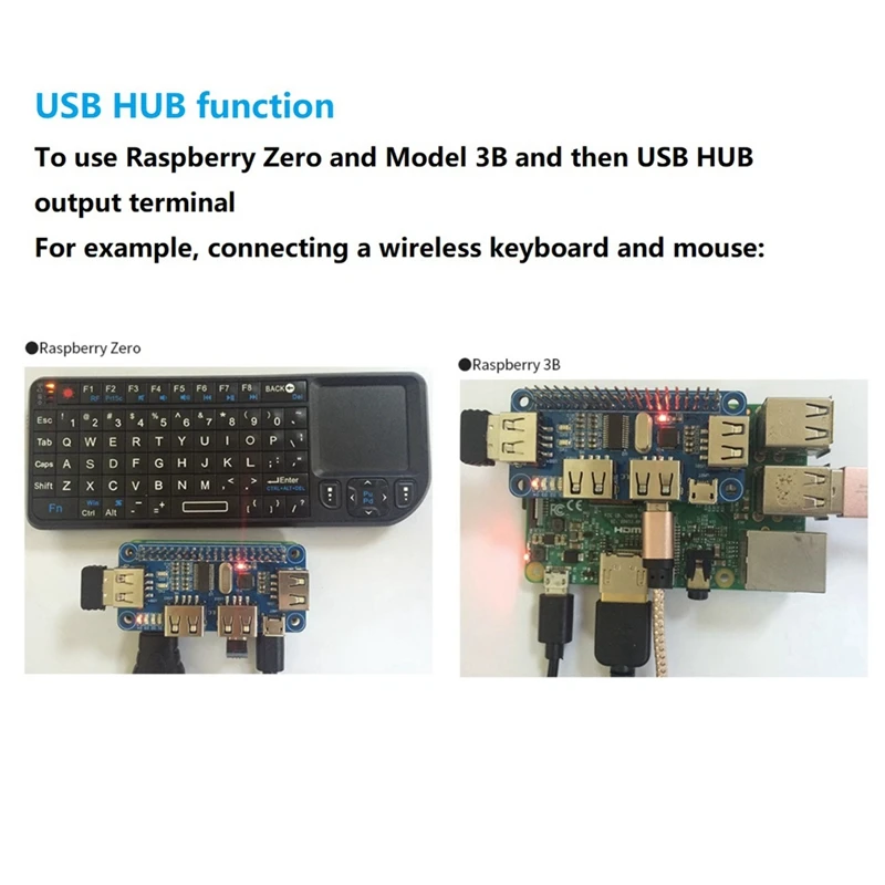 DN-4 Ports USB HUB HAT For Raspberry Pi Zero/Zero W/3B/3B+ Extension Board USB To UART For Serial Debugging HUB