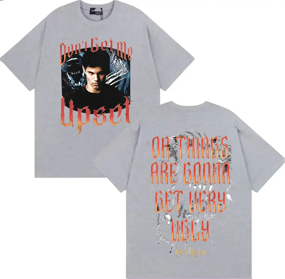 تي شيرت كلاسيكي توايلايت جاكوب أسود جرافيك للرجال والنساء، تي شيرت كلاسيكي بأكمام قصيرة، تي شيرت قطني كاجوال كبير الحجم