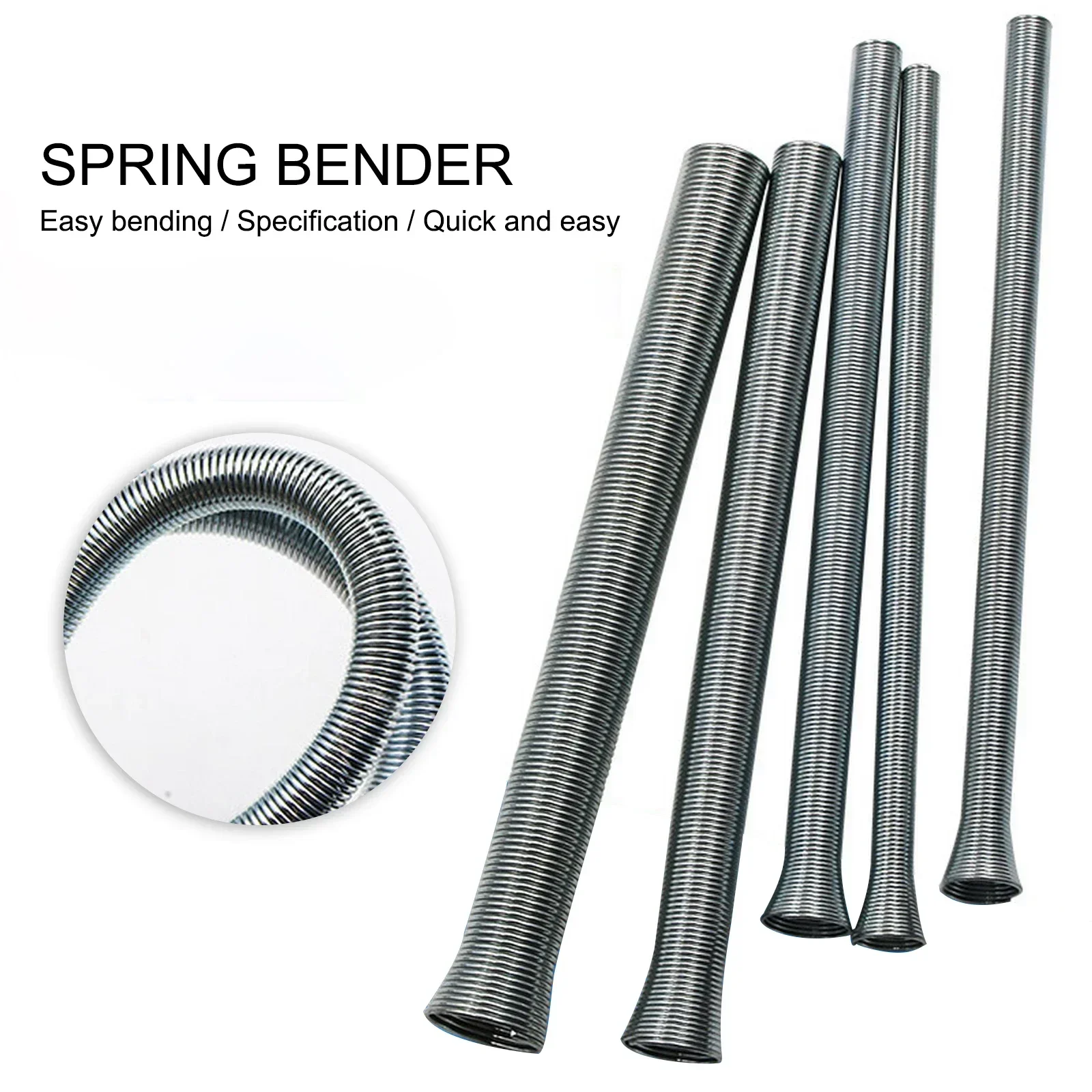 

5pcs Spring Tube Tension Spring Pipe Bender Spring Steel for Air Condition Copper Aluminium Tube Bending Hand Tool Decoration