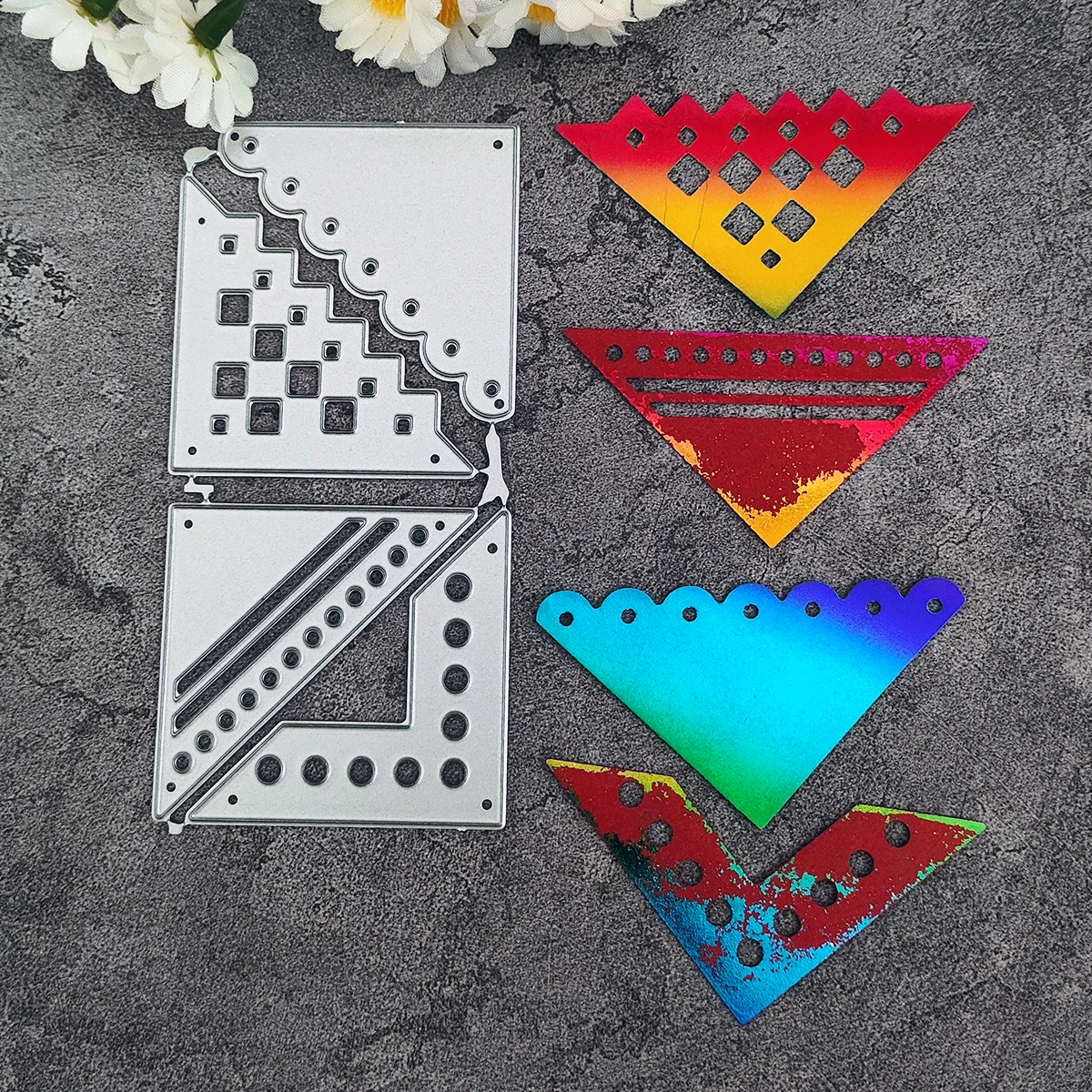 New Craft Metal Cutting Dies 4pcs corner edge lace board line Scrapbooking DIY Album Paper Card Craft Embossing Die Cuts