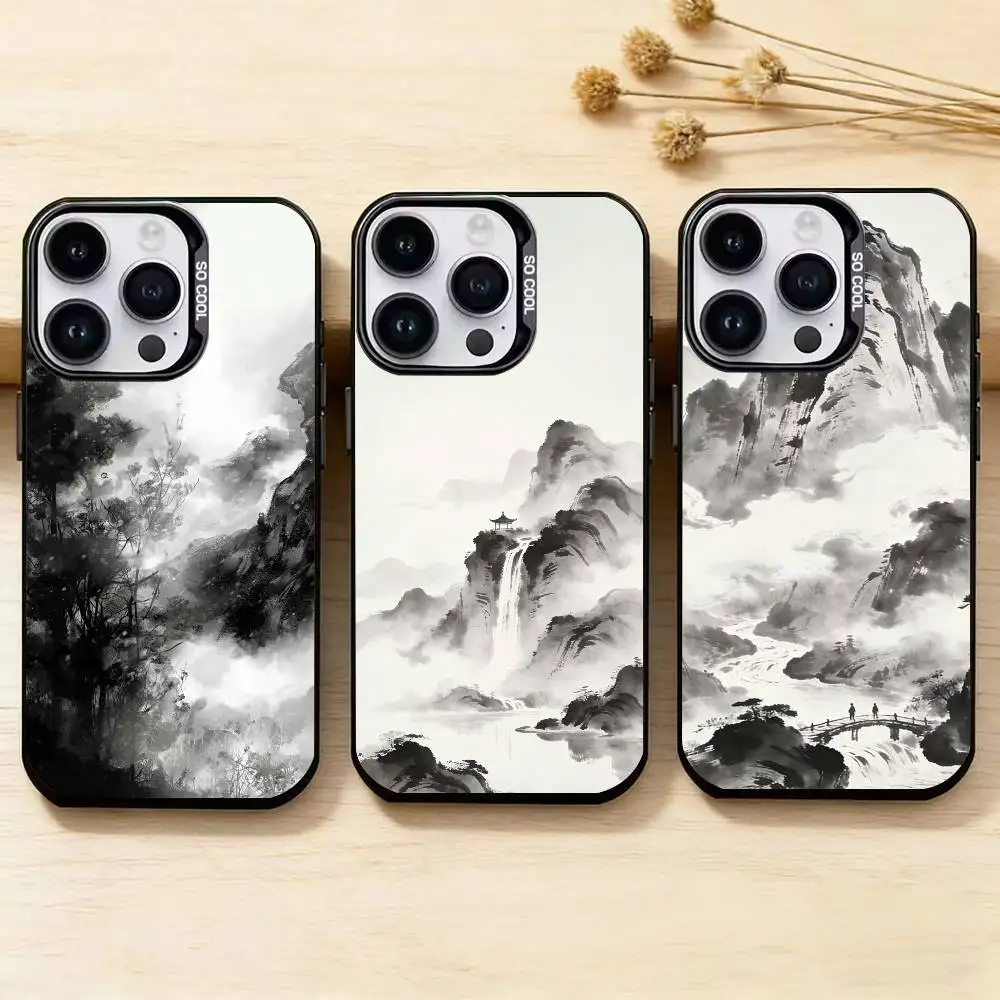 Shan shui painting   Phone Case for Color Silver Shell For IPhone 17 16 15 14 13 12 11 Pro Max Plus