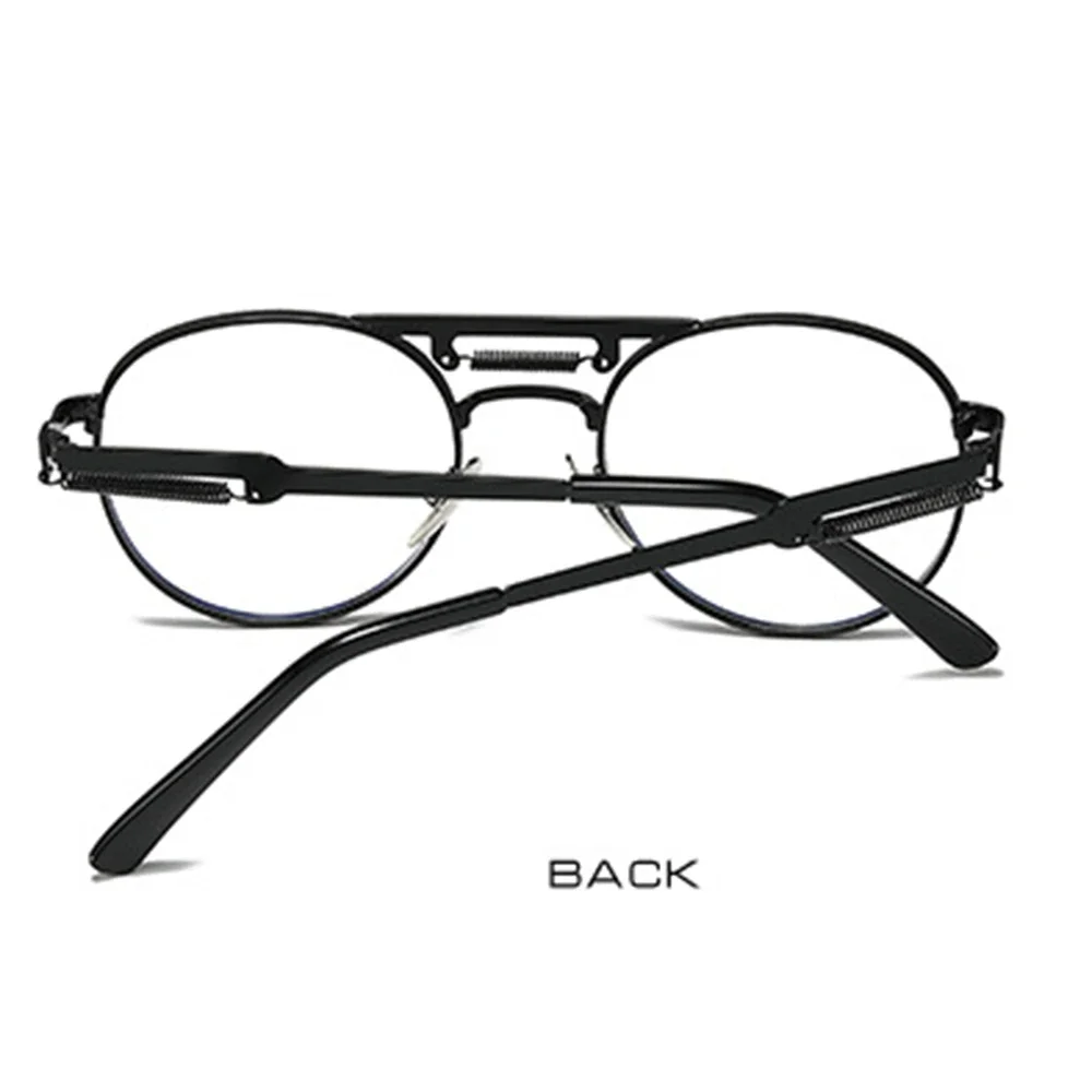 Double Bridge Retro Personality Metal Spring Legs Round Reading Glasses +0.75 To +4