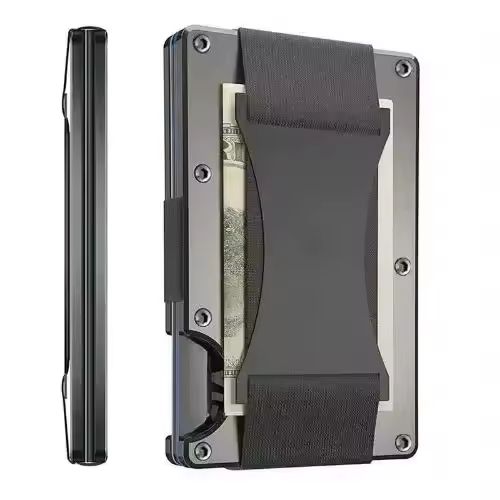 Forged Carbon Fiber Minimalist Slim Smart Wallets for Men Cashback Credit Card Holder Luxury Aluminium Wallet Rfid Money Clip - Image 12