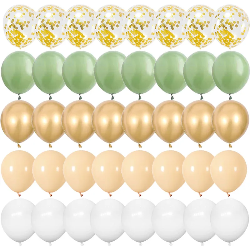 40pcs Rose Gold Confetti Latex Balloons Happy Birthday Party Decorations Adult Kids 1 2 3 5 10 14 15 18 30 35 40 50 60 Year Old