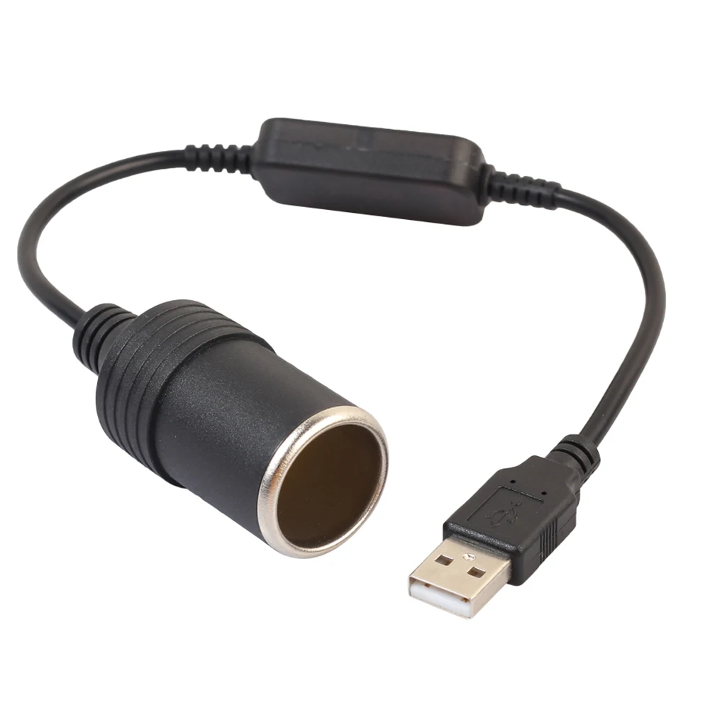 Equipamento conversor USB soquete de isqueiro, Conversor de carro, 5V macho para isqueiro, Auto Acessórios Interiores